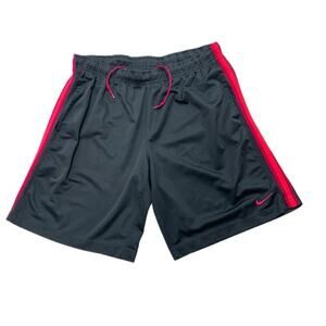 Nike Shorts Mens Large Black Red Swoosh Athletic Basketball Gym